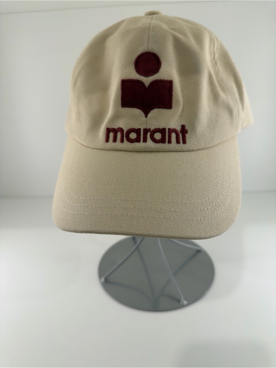 Isabel Marant Accessories - Isabel Marant Cream Baseball Cap with Burgundy Logo